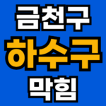 금천구 하수구 막힘 24시 출장 업체