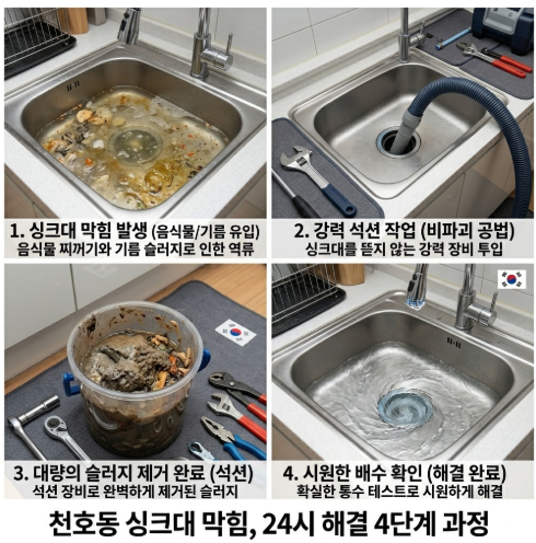천호동 싱크대 막힘 출장
