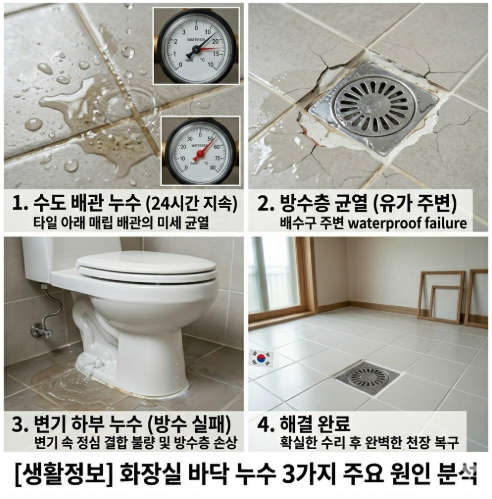 화장실 바닥 타일 누수