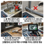 싱크대 역류시 하면 안되는 행동
