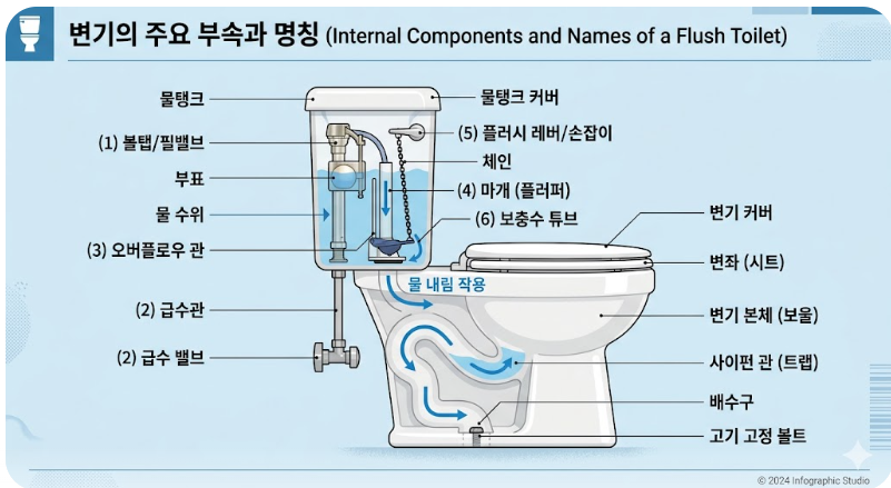 변기 부속과 명칭