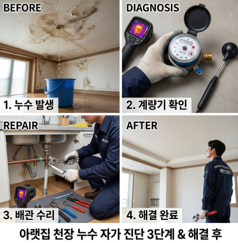 아랫집 천장 물 샐때