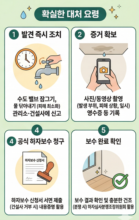 누수 발생시 대처 요령