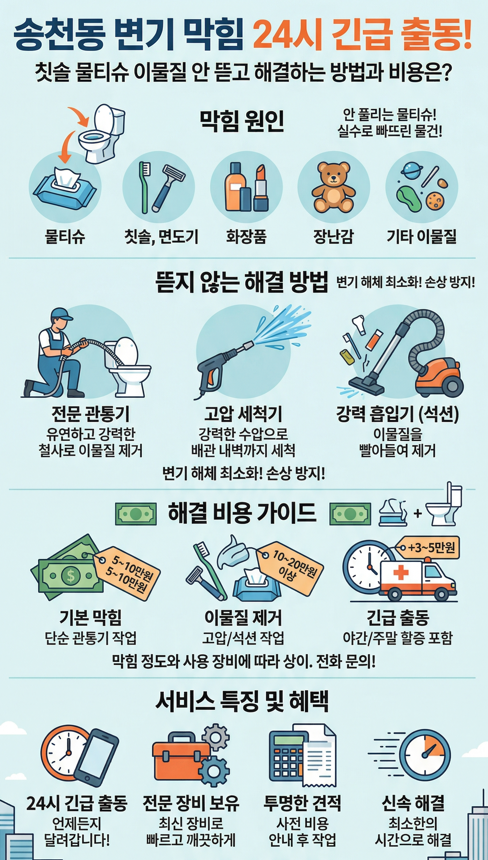 변기가 막히는 원인은 다양합니다 물티슈 칫솔 등
