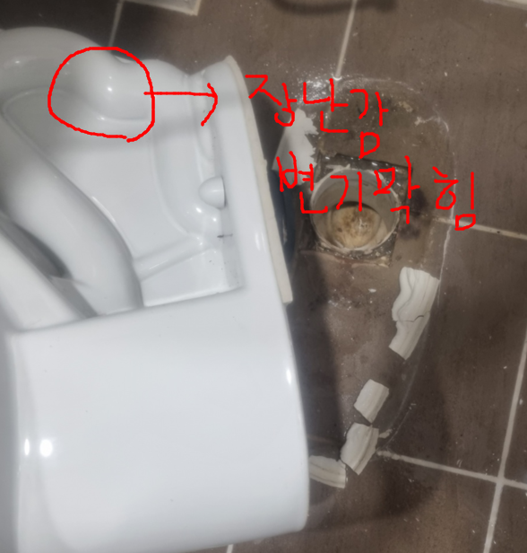 장난감으로 인한 변기막힘