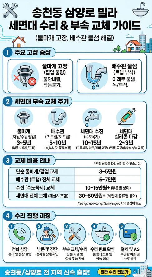 송천동 세면대 부속 교환 및 수리