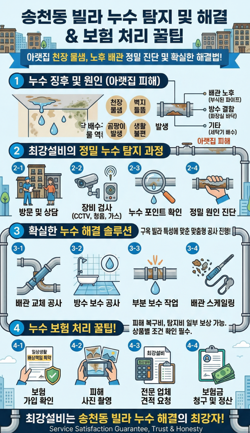 송천동 빌라 누수 발생시 출장업체