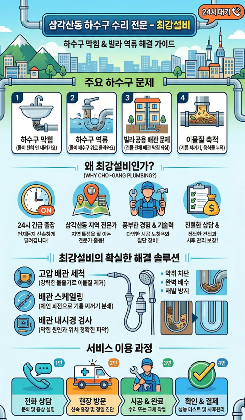삼각산동 하수구 매인배관 막힘