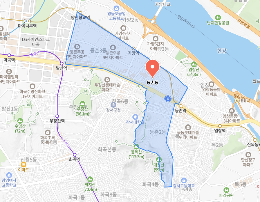 등촌동 전지역 30분내 도착