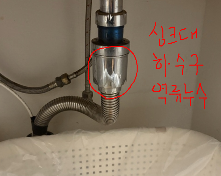 싱크대 역류 누사가 가장 흔