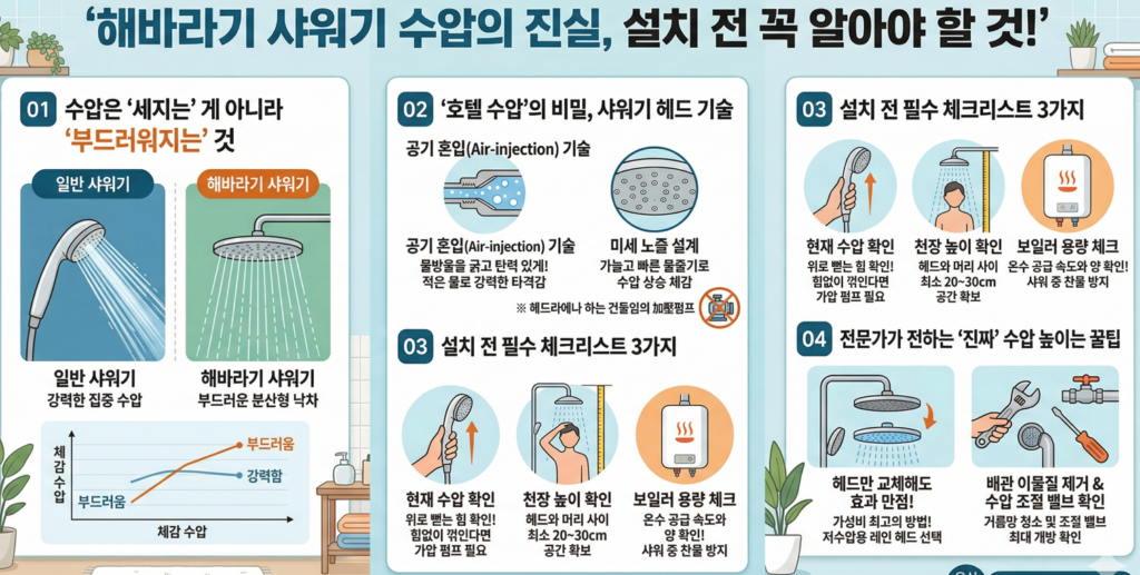 해바라기 수전 설치전 수압 고려해야 하는 것