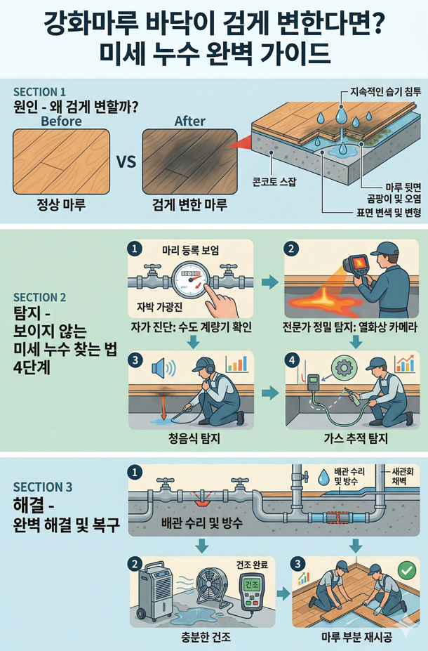 강화마루 바닥이 검게 변하면
