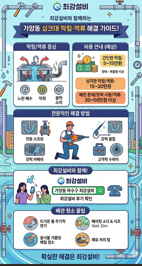 싱크대 역류 해결 하는 방법