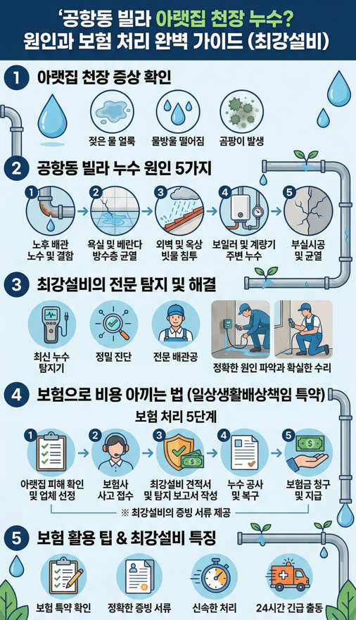 공항동 빌라 천장 누수시 보험처리 방법