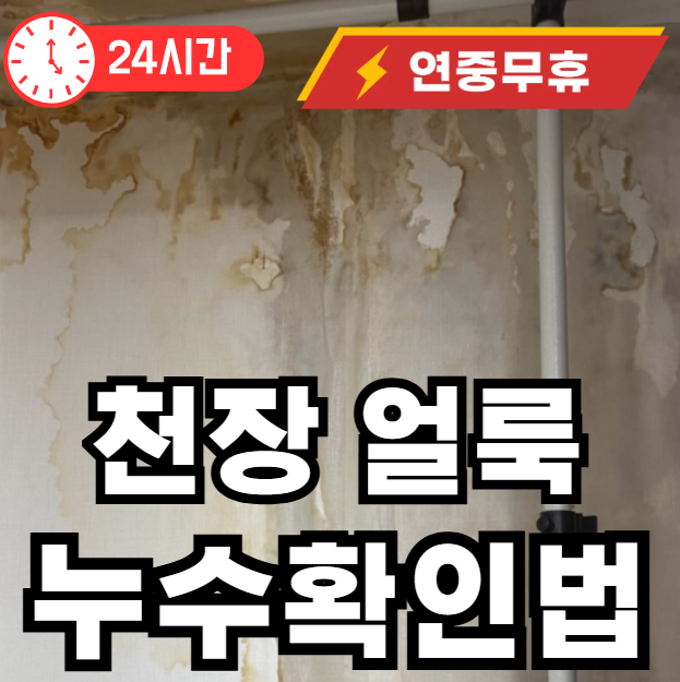 천장에 생긴 얼룩 누수 확인법