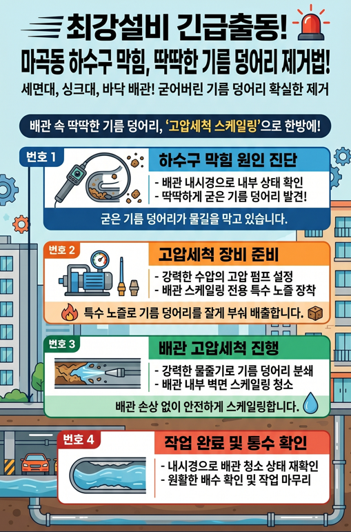 마곡동 하수구 막혔을때 진단과 해결 과정