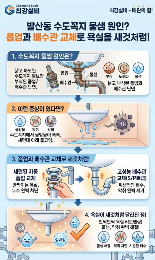발산동 수도꼭지 물샘 고장 수리