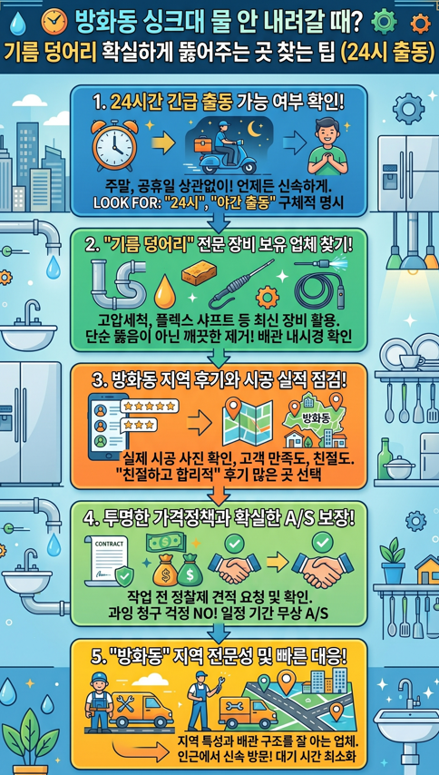 방화동 싱크대 막힘 뚫어드립니다