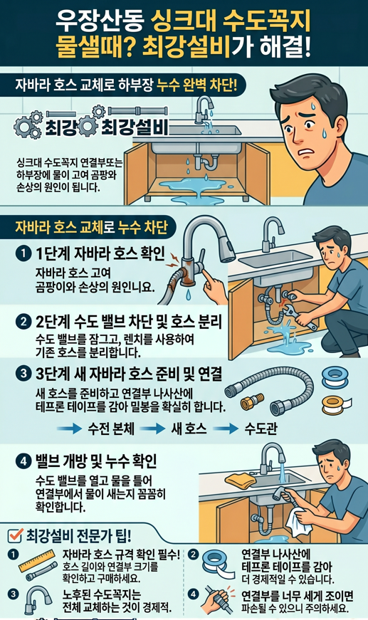 배관이 녹이 슬어 물 새는 현상