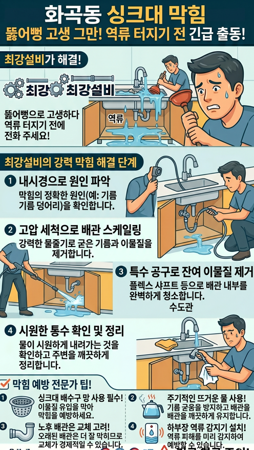역류로 인해서 오히려 누수발생