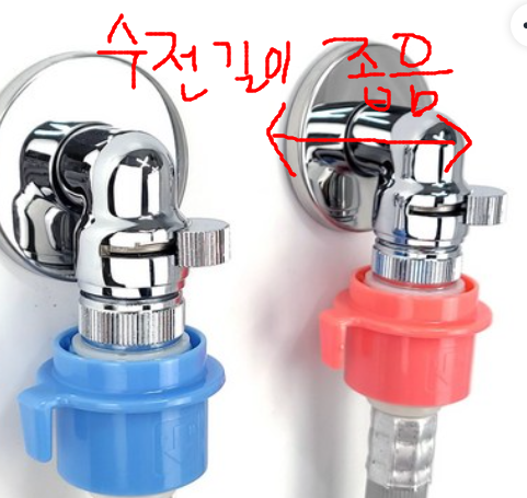 납작 수전의 경우 길이가 좁음