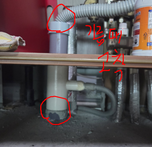 하수구의 기름때