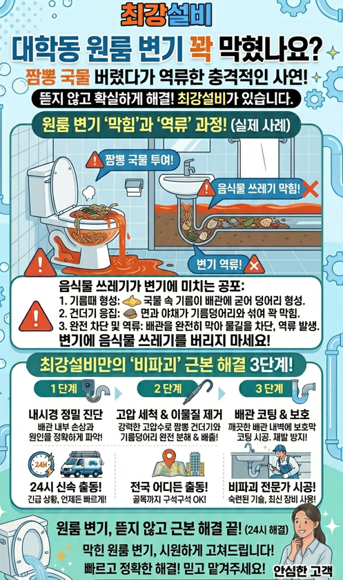 짬뽕국물과 물티슈로 인한 변기막힘