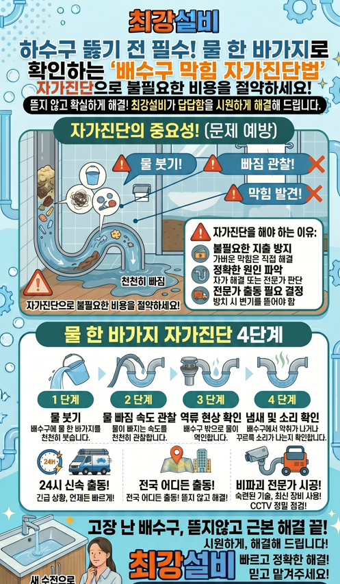 하수구 막힘 확인하는 방법