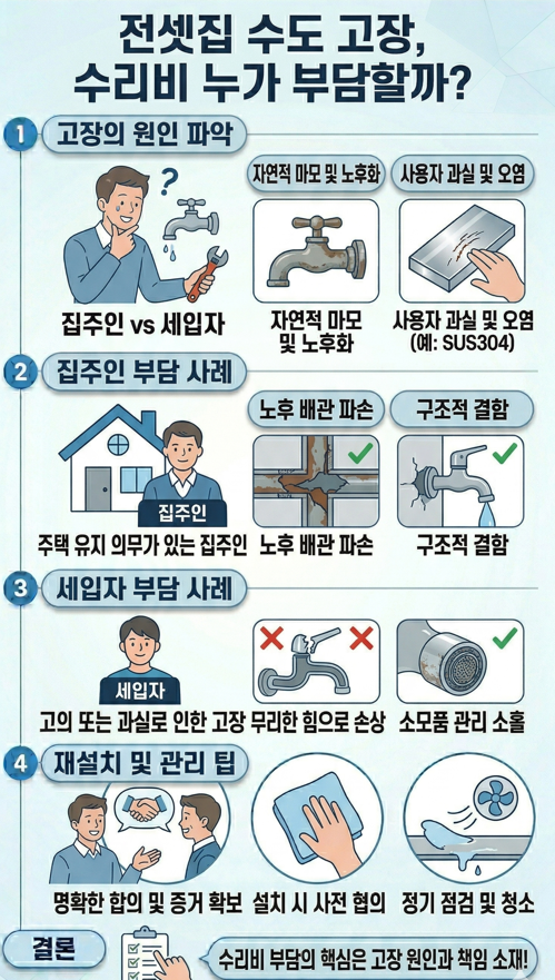 수도꼭지 물샘 누구의 책임일까