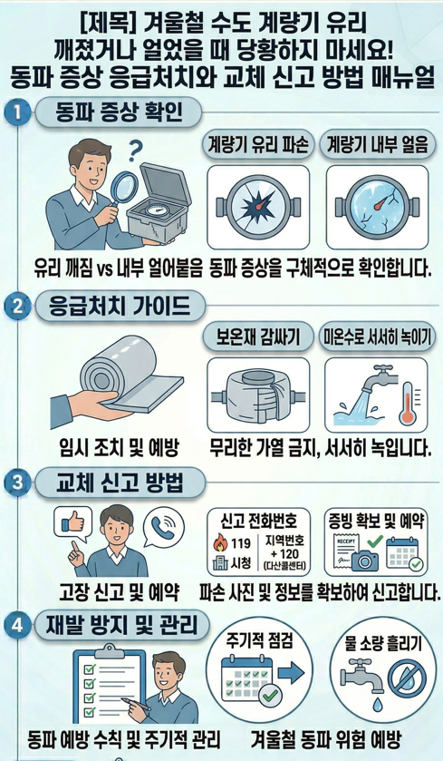 수도계량기 얼었을 때 조치 하는법