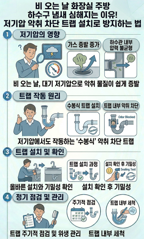 비오는 날 하수구 냄새가 많이 나는 이유
