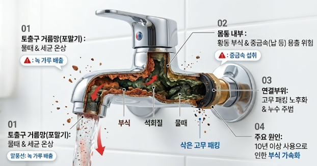 오래된 수도꼭지가 미치는 영향