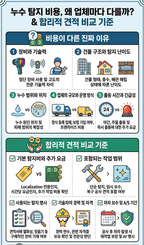 누수 탐지비용이 전부 다른 이유