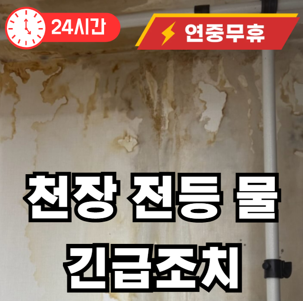 천장 전등 물 떨어질 때 긴급 조치